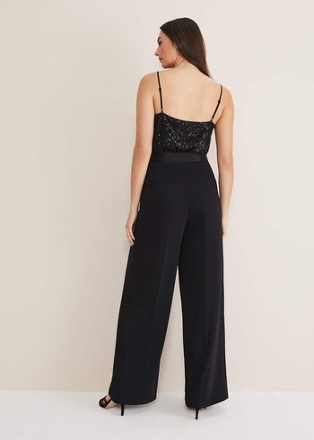 Phase Eight Elandra Wide Leg Tuxs Trousers Black Canada | CEYWZQ-914